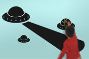Childrens Chalkals Alien Invasion UFO Spaceship Chalkboard Kids Room Wall Decals Image 4