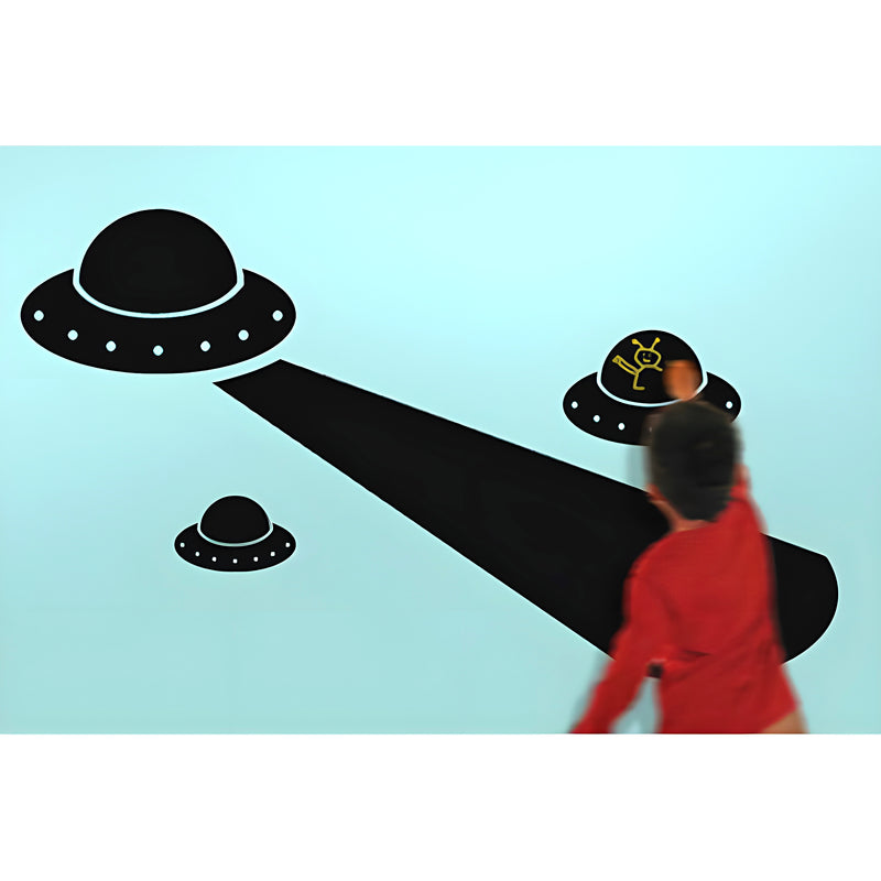 Childrens Chalkals Alien Invasion UFO Spaceship Chalkboard Kids Room Wall Decals Image 4
