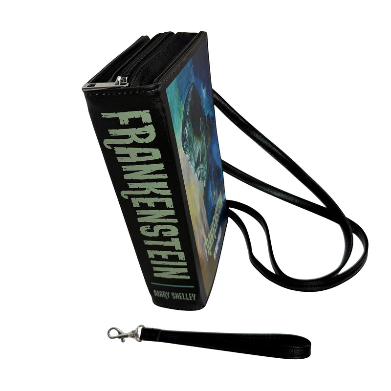 Book Crossbody Bag, Frankenstein Black Vinyl 9.25 Inch Image 3