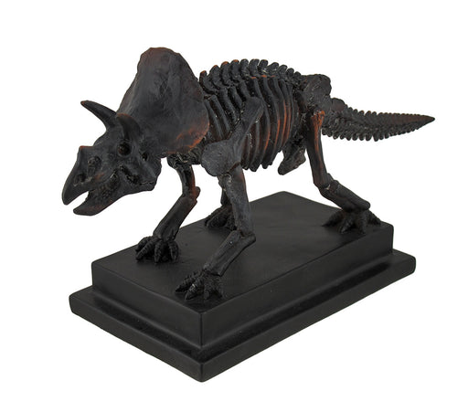 Antique Bronze Finish Mounted Triceratops Skeleton Statue Image 2