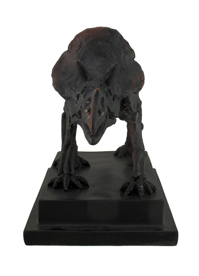 Antique Bronze Finish Mounted Triceratops Skeleton Statue Image 3