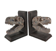 Set of 2 Tyrannosaurus Rex T-Rex Skull Bookends Image 1