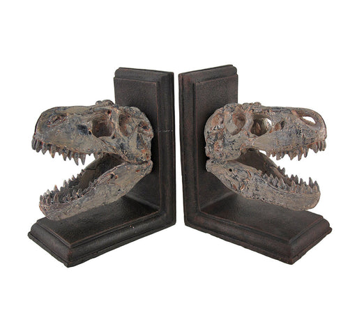 Set of 2 Tyrannosaurus Rex T-Rex Skull Bookends Image 1