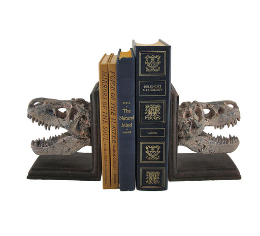 Set of 2 Tyrannosaurus Rex T-Rex Skull Bookends Image 2