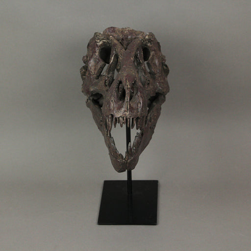 T-Rex Dinosaur Skull Mounted Tyrannosaurus Rex Fossil Statue Image 2