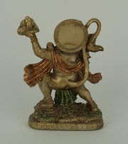 Gold Finish Flying Hanuman Carrying Herb Bearing Mountain Statue 8.75 Inches High Image 3