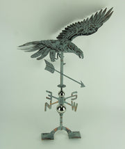 Verdigris Patina Metal Flying Eagle Weather Vane with Roof Mount Image 2