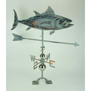 Verdigris Patina Metal Tuna Fish Weather Vane with Roof Mount Image 2