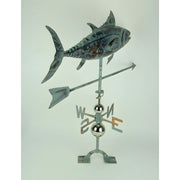 Verdigris Patina Metal Tuna Fish Weather Vane with Roof Mount Image 3