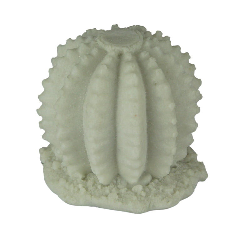 White Sandstone Finish Ball Cactus Statue Small Image 1
