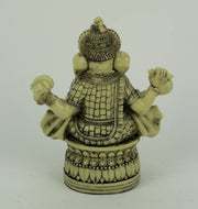 Exquisite Hindu Deity Ganesha: Elephant God on Lotus Flower Resin Statue - Spiritual Home Decor Figurine of Wisdom,