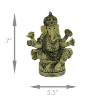 Exquisite Hindu Deity Ganesha: Elephant God on Lotus Flower Resin Statue - Spiritual Home Decor Figurine of Wisdom,