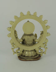 Lord Ganesha Sitting Bone-Finish Resin Statue Holding Sacred Objects - Hindu Deity Figurine - Home Decor Idol - Detailed