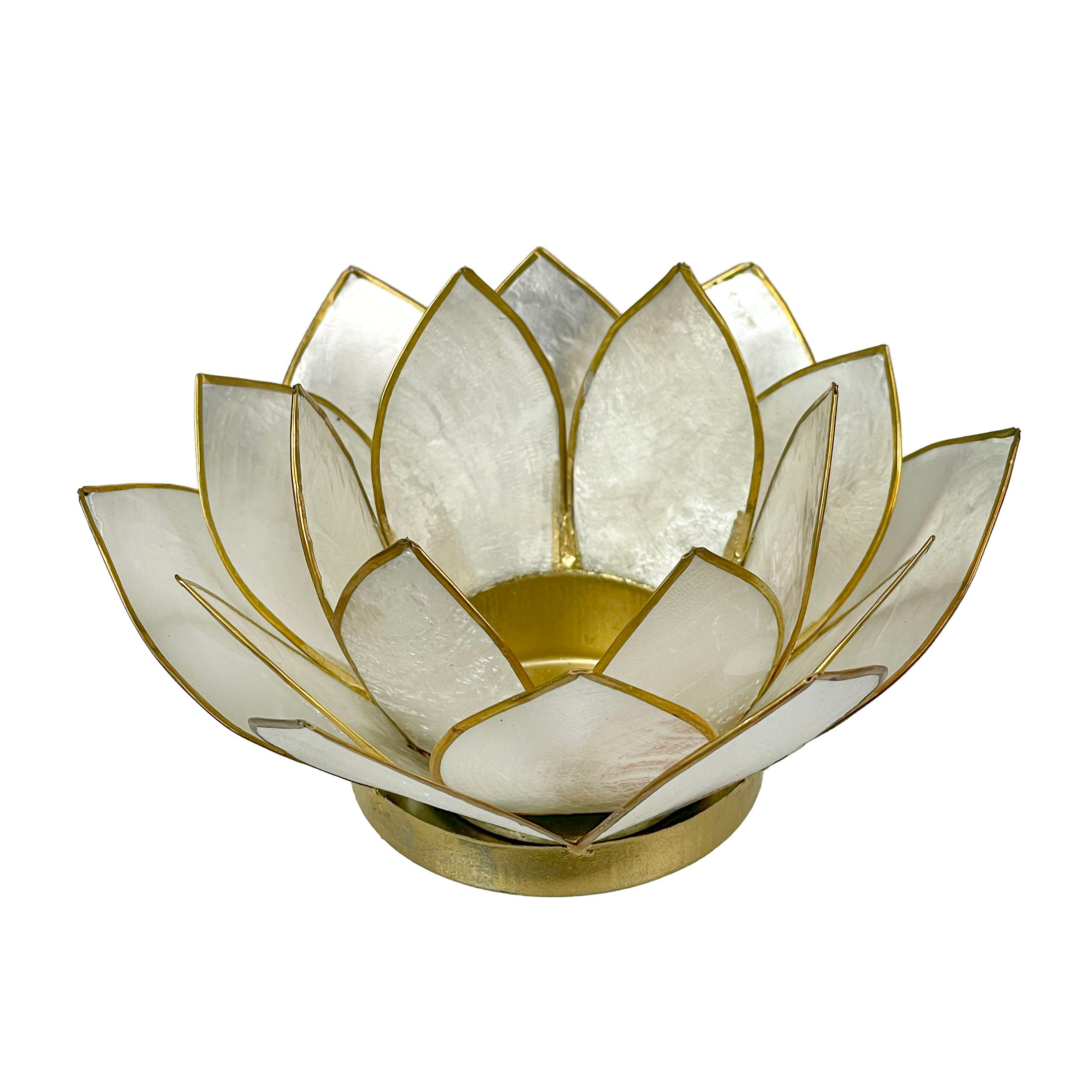 Zeckos Capiz Shell Lotus Flower Tealight Holder - Thumbnail 3