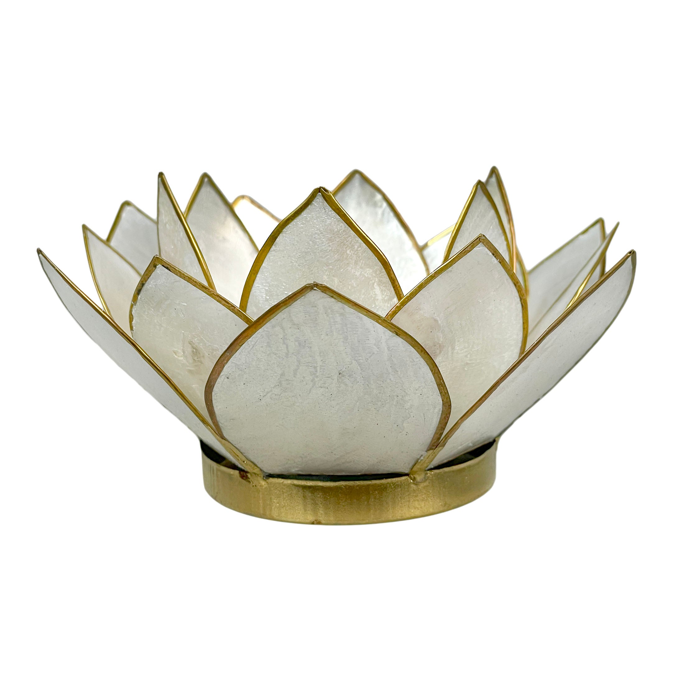 Zeckos Capiz Shell Lotus Flower Tealight Holder - Thumbnail 4