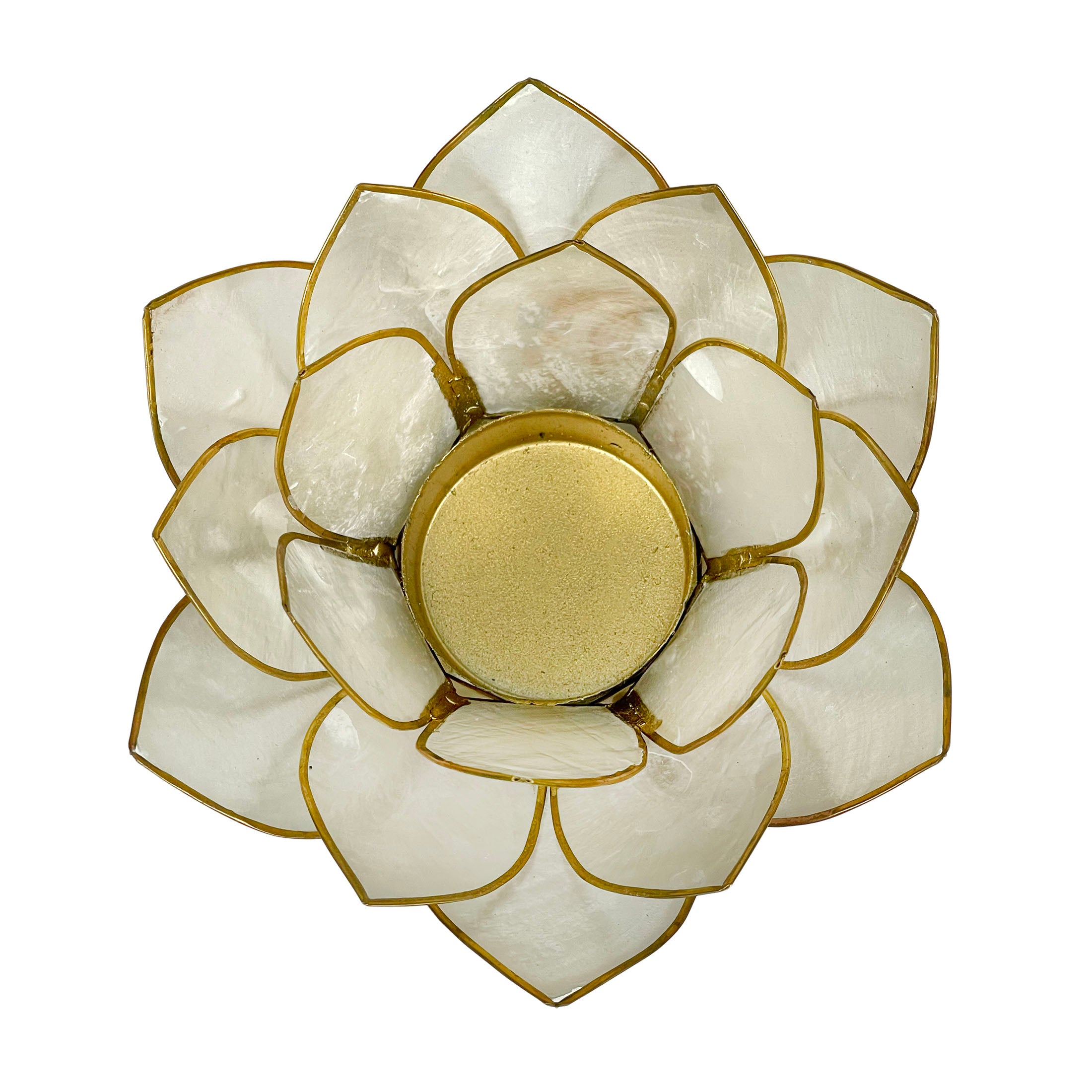 Zeckos Capiz Shell Lotus Flower Tealight Holder