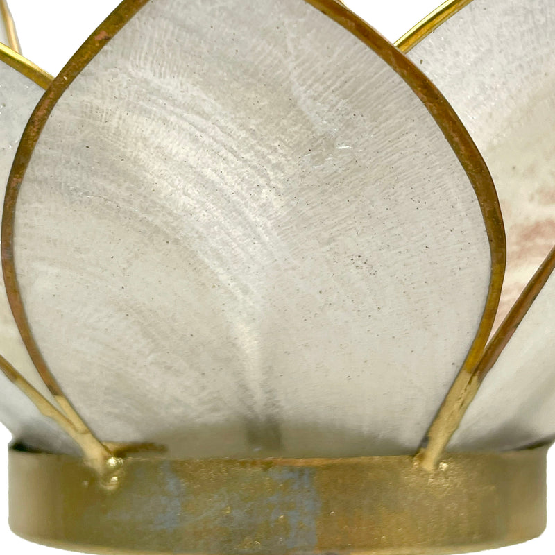 White Capiz Shell Lotus Flower Small Tealight Decorative Candle Holder Home Decor Image 8