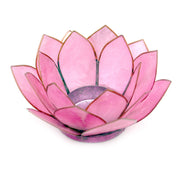 Pink - Image 1 - Light Pink Capiz Shell Lotus Flower Small Tealight Candle Holder for Serene Ambiance and Boho Artistic