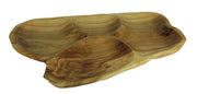 Natural Fir Tree Root 4-Section Snack Serving Tray Image 1