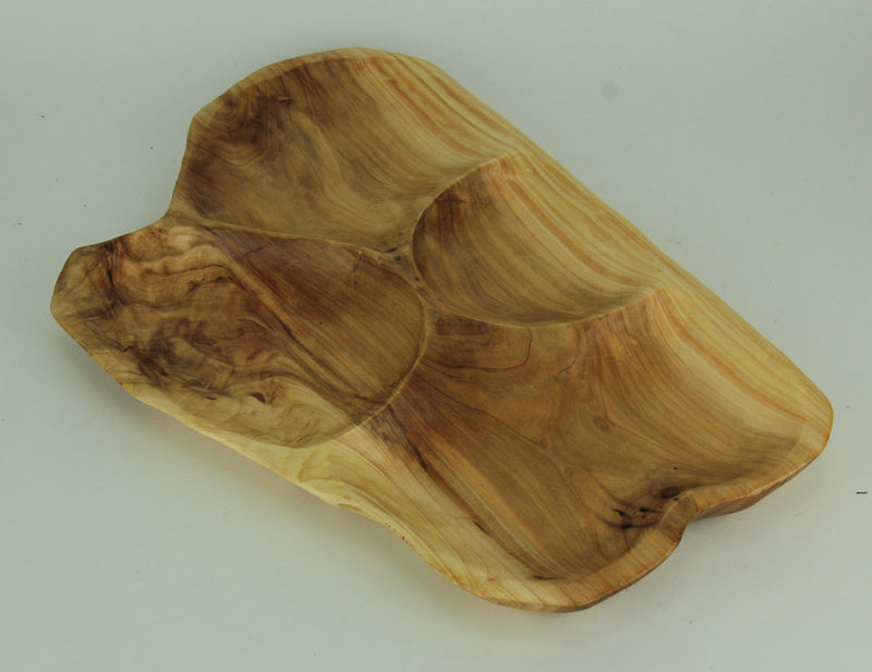 Natural Fir Tree Root 4-Section Snack Serving Tray Image 2