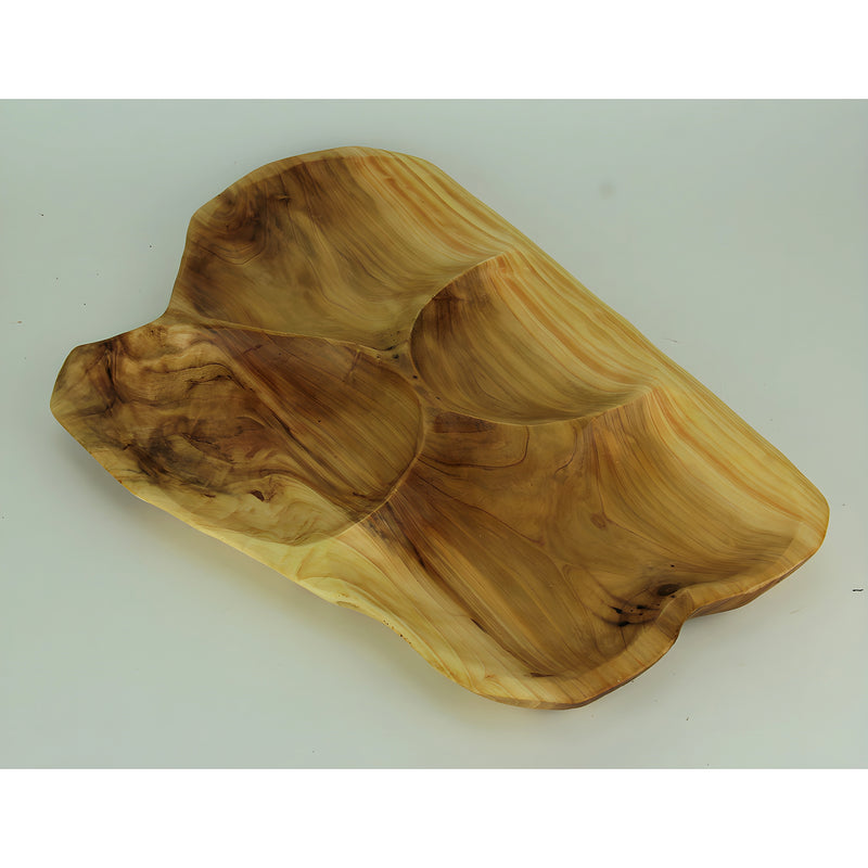 Natural Fir Tree Root 4-Section Snack Serving Tray Image 2
