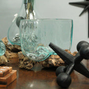 Decorative Vase, 7.5 Inch Melted Glass on Teak Driftwood Image 7