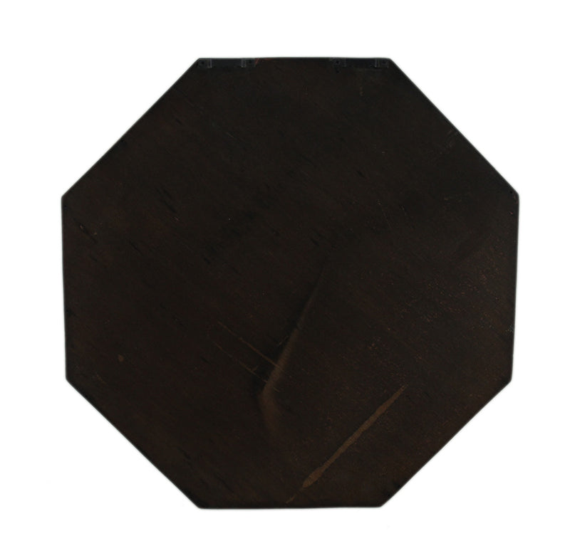 Dark Brown Wooden Geometric Hexagon Crystal Display Shelf Image 3