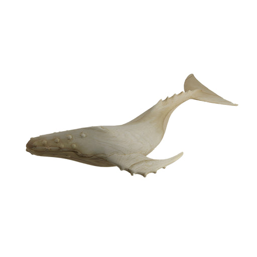 Hand Carved Wood Whale Statue 19in Image 2