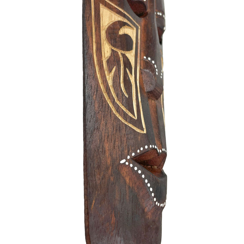 Artisan-Carved Set of 5 Hand-Crafted Wooden African Animal Wall Masks: Unique Tribal Art Sculptures - Each 20 Inches High -