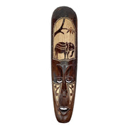 Artisan-Carved Set of 5 Hand-Crafted Wooden African Animal Wall Masks: Unique Tribal Art Sculptures - Each 20 Inches High -