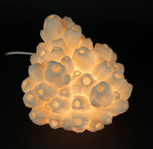 White Faux Tube Coral Decorative Coastal Art Accent Lamp Image 2