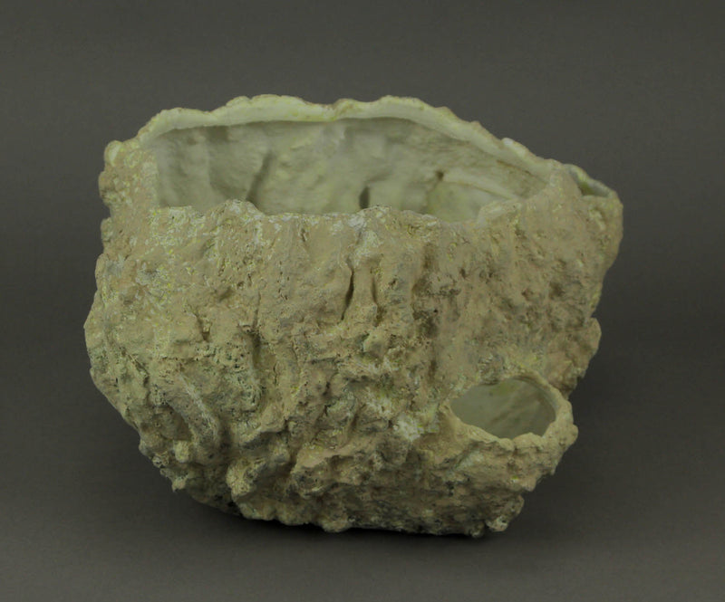 Off-White Fossilized Coral Look Decorative Coastal Decor Vase Image 2