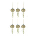 Set of 6 Elegant Golden Sea Urchin Shell Hanging Ornaments Beaded Accents Image 1