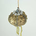 Set of 6 Elegant Golden Sea Urchin Shell Hanging Ornaments Beaded Accents Image 2