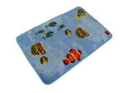 Blue - Image 3 - Coordinating Bath Rug, Soap Dish, Shower Curtain Set (Fish)