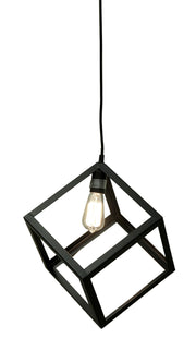 Oil Rubbed Bronze Finish Tilted Geometric Cube Pendant Lamp for Modern Kitchen and Dining Lighting Decor - Hardwired -