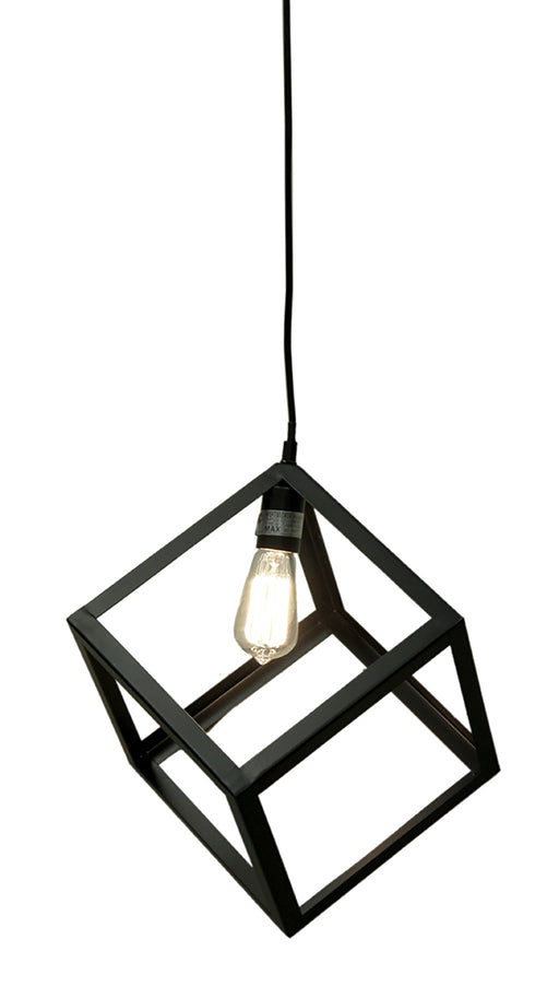 Oil Rubbed Bronze Finish Tilted Geometric Cube Pendant Lamp for Modern Kitchen and Dining Lighting Decor - Hardwired -