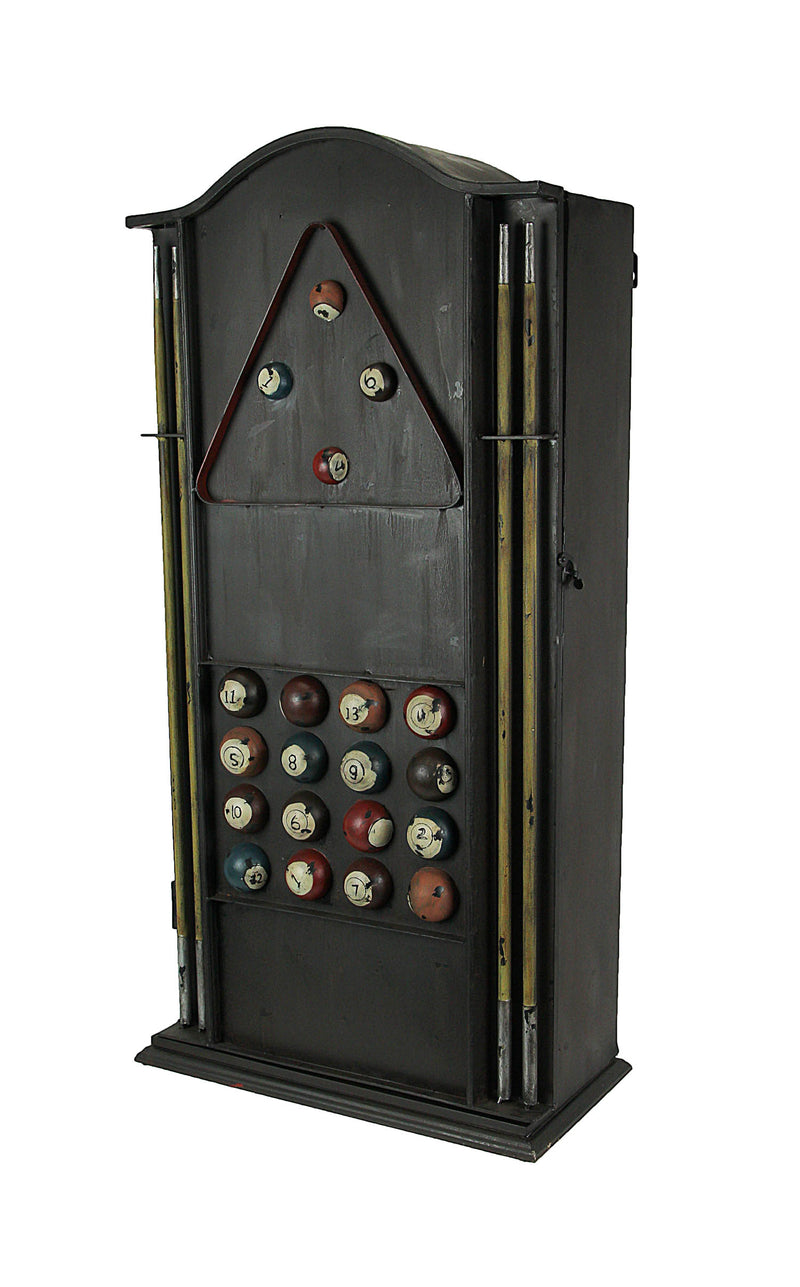 Pool Table Cabinet, 25 Inch Metal Billiards Bar Decor Image 1