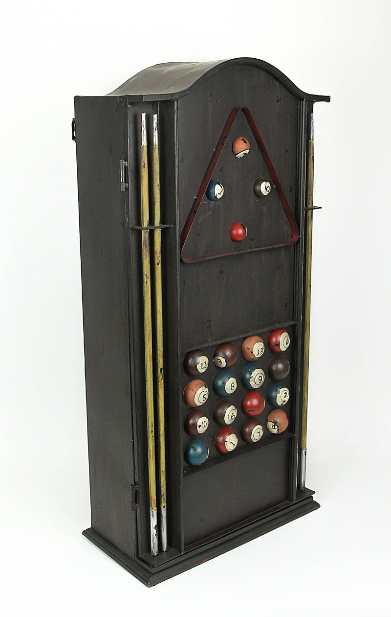 Pool Table Cabinet, 25 Inch Metal Billiards Bar Decor Image 3