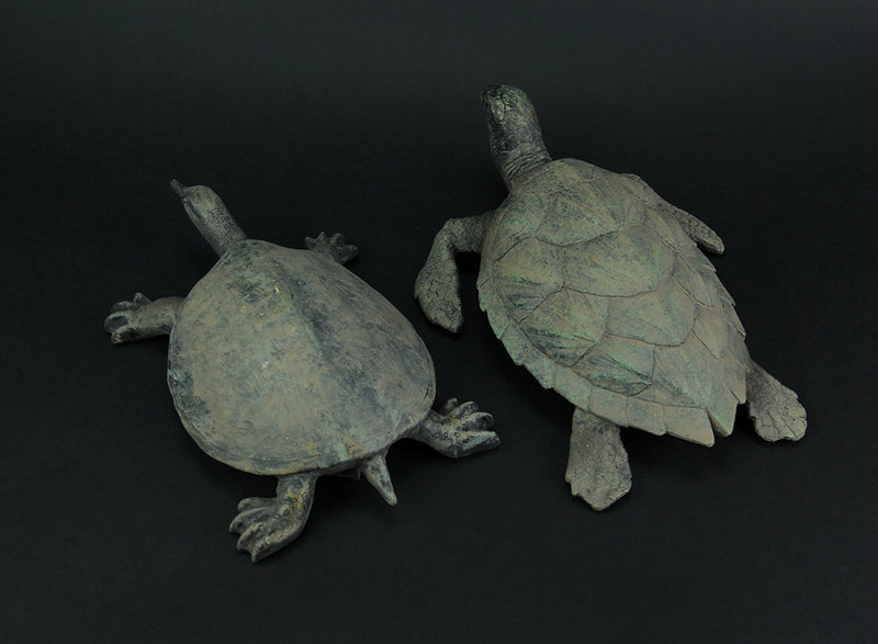 Hawksbill and Soft Shell Sea Turtle 2 Piece Statue Set Image 3