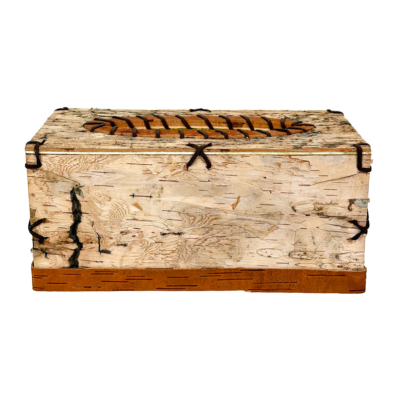 Things2die4 Rectangle Birch Bark Tissue Box Cover, Wood Tissue Holder with Natural Tan Finish, 10 Inches Wide X 5.5 Inches