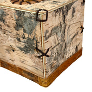 Things2die4 Square Birch Bark Tissue Box Cover, Wood Facial Tissue Holder with Natural Tan Finish, Rustic Freestanding Cover