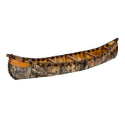 Zeckos Decorative Canoe Statue, 31 Inch Brown Freestanding Rustic Tabletop Sculpture with Natural Finish, Bark-Like Exterior