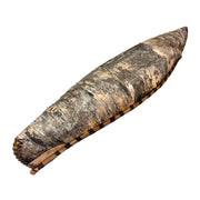 Zeckos Decorative Canoe Statue, 31 Inch Brown Freestanding Rustic Tabletop Sculpture with Natural Finish, Bark-Like Exterior