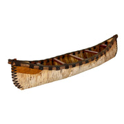 Zeckos Decorative Canoe Statue, Natural Wood Rustic Freestanding Tabletop Sculpture, 23.5 Inches Long, Tan Canoe Accent for