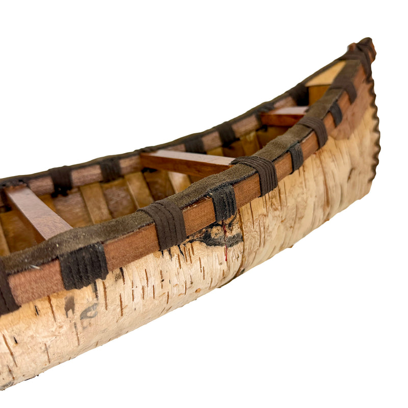 Zeckos Decorative Canoe Statue, Natural Wood Rustic Freestanding Tabletop Sculpture, 23.5 Inches Long, Tan Canoe Accent for