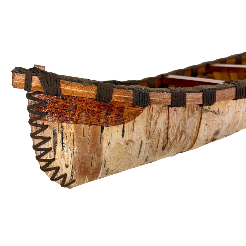 Zeckos Decorative Canoe Statue, Natural Wood Rustic Freestanding Tabletop Sculpture, 23.5 Inches Long, Tan Canoe Accent for