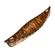 Zeckos Decorative Canoe Statue, Natural Wood Rustic Freestanding Tabletop Sculpture, 23.5 Inches Long, Tan Canoe Accent for