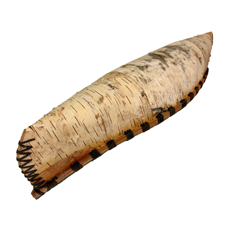 Zeckos Decorative Canoe Statue, Natural Wood Rustic Freestanding Tabletop Sculpture, 23.5 Inches Long, Tan Canoe Accent for