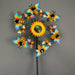 Enchanting Black and Yellow Honey Bee and Flower Garden and Yard Kinetic Twirler Wind Spinner Stake for Outdoor Decor - 72